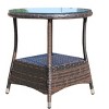 Maliang Outdoor patio Round Coffee Table with clear tempered glass - 3 of 4