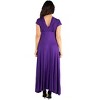 24seven Comfort Apparel Womens Cap Sleeve V Neck Maxi Dress - 3 of 4