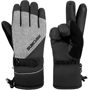 SUN CUBE Ski Gloves Men Women, Snow Gloves Waterproof Breathable, Winter Gloves Snowboard Snowboarding Skiing Insulated Warm - 1 of 4