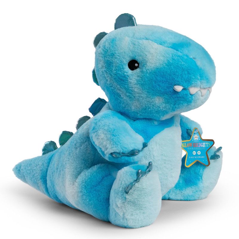 FAO Schwarz Glow Brights Toy Plush LED with Sound Blue Dinosaur 12&#34; Stuffed Animal, 1 of 12