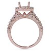 Pompeii3 1/3ct Vintage Halo Diamond Ring Setting 14K Rose Gold - 2 of 3
