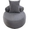 32" Modern Round Chair with Pillow Soft Skin-Friendly Chenille Fabric Leisure Chair for Living Room Bedroom Home Office - 4 of 4