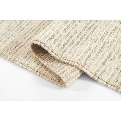 Handmade Light Grey Rectangular Wool Area Rug 66" x 42"