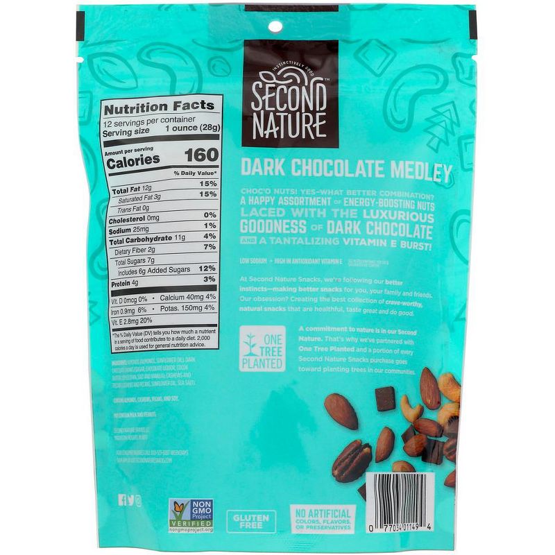 Second Nature Dark Chocolate Nut Medley - Case of 6/12 oz, 3 of 7
