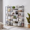 NicBex 70" Tall Wood & Metal Bookshelf with Open Shelves,5-Tier Bookshelf Storage Organizer,Wood Bookshelf for Bedroom,Living Room,Office - 2 of 4