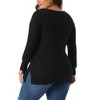 Agnes Orinda Women's Plus Size Waffle Knit Scoop Neck Long Sleeve Lightweight Casual Pullover Sweaters - 4 of 4