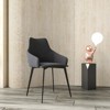 LeisureMod Upholstered Dining Chair in Fabric with Iron Legs, Sonnet Series - 2 of 4