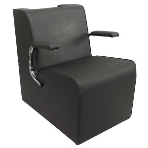 PureSana Chromium Anastasia Professional Hair Drying Chair for Salons with Vinyl Upholstered High Density Foam Padding and Chrome Armrests, Gray - 1 of 4