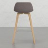 Sapphtopaz Modern Bar Stools with Curve Low Backrest, Counter Height Bar Stools with Wood Legs, Set of 2 Dining Chairs for Kitchen Island - 3 of 4