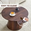 APRILSOUL25.60"medieval-modern style coffee table, featuring wood grain veneer, classic round coffee table - 4 of 4