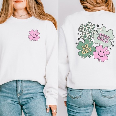 Simply Sage Market Women's Graphic Sweatshirt Stay Gold Lucky Shamrock