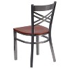 Emma and Oliver 2 Pack Clear Coated "X" Back Metal Restaurant Chair - 3 of 4