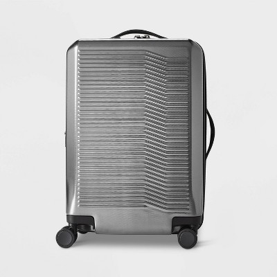 silver carry on suitcase