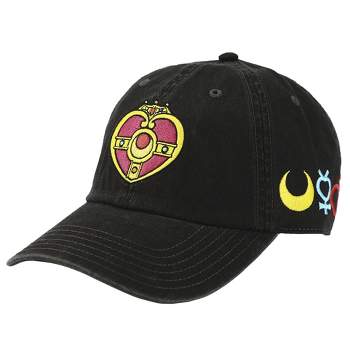 Sailor Moon Embroidered Character Emblems Pigment Dye Adjustable Hat