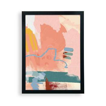 12" x 16" Abstract Brush and Color Study lalunetricotee Art Painting Frame Wall Print - Deny Designs