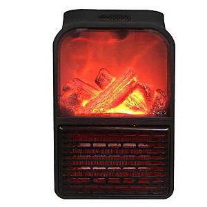 Milex Insta Heater Fireplace – Portable Electric Space Heater with LED Flame Effect & 3 Heat Settings, White - 1 of 4