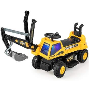 Costway Kids Ride on Excavator Digger Electric Construction Vehicles with  Lights & Music