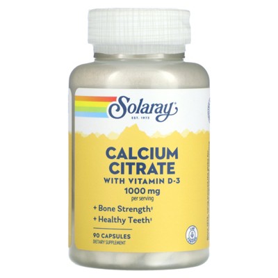 Solaray Calcium Citrate with Vitamin D-3, 1,000 mg, 90 Capsules