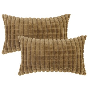 Unique Bargains Checkered Faux Fur Plush Fuzzy Cozy Pillowcases 2 Pcs - 1 of 4