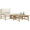 3 Piece Patio Lounge Set with Cream White Cushions Bamboo  vidaXL - 4 of 4