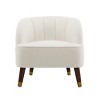 28" Barrel Accent Chair,Upholstered Armchair with Rubberwood Legs,Modern Lounge Chair for Living Room Bedroom-Baofuwish - 2 of 4