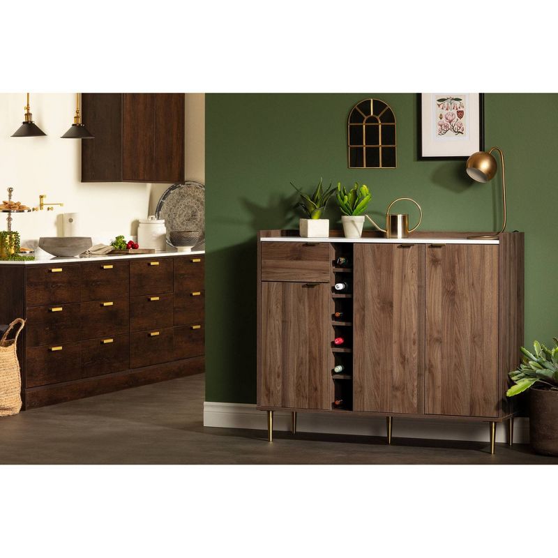 Hype 3-Door Buffet Server with Storage Walnut - South Shore, 4 of 16