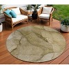 Brown Beige And Taupe Abstract Washable Indoor Outdoor Area Rug - 2 of 4