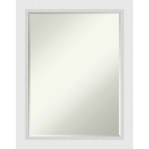Amanti Art Blanco White Petite Bevel Wood Bathroom Wall Mirror 28 x 22 in. - 1 of 4
