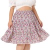 Agnes Orinda Women's Plus Size Elastic High Waist Ruffle Hem Pleated Midi Floral Print A Line Skirts - 2 of 4