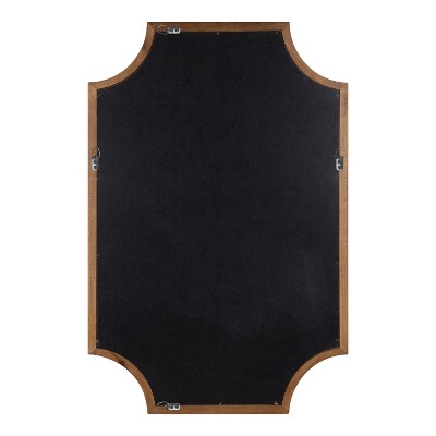 Rustic Brown Scalloped Rectangular Wood Wall Mirror