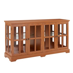 FURNIinspire Vintage Curio Display Cabinet, Glass Door Showcase with Adjustable Shelving for Display, Dark Oak, 15.75"*32.09"*59.06" - 1 of 4