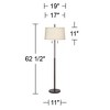 Possini Euro Design Nayla Modern Floor Lamp 62 1/2" Tall Bronze Metal Off White Fabric Tapered Drum Shade for Living Room Bedroom Office House Home - 4 of 4