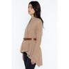 JENNIE LIU Women's 100% Pure Cashmere 4-ply Cable-knit Drape-front Open Cardigan Sweater - 2 of 3