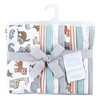 Hudson Baby Unisex Baby Cotton Flannel Burp Cloths, Zoo Animals, One Size - 2 of 4