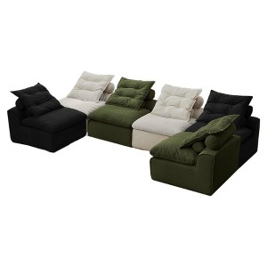 TIRAMISUBEST 39 inch Compression Sofa 2/4/6 Seats Chenille Foldable Floor Bed Fixed Frame Single Seater Boneless Modular Living Room Bedroom - 1 of 4
