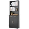 Bathroom Storage Cabinet, Cabinet with Two Doors and Drawers, Adjustable Shelf,  MDF Board - 3 of 4
