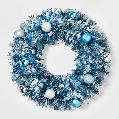 16" Tinsel Christmas Wreath with Shatter-Resistant Ornaments - Wondershop™