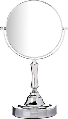  fcya Makeup Mirror,Magnifying Mirror 1/20X Magnification,  Large Table top Two-Sided Swivel Vanity Mirror, Chrome FinishStyle 1-8  inches