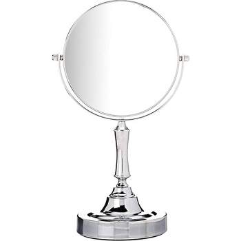 Vanity Mirror - Two-sided Swivel Mirror with Chrome Finish -and Bathroom Mirror with x10 Magnification - HomeItUsa