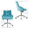 Costway Velvet Office Chair Upholstered Swivel Computer Task Chair Turquoise - image 3 of 4