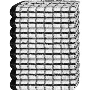 White Classic 100% Cotton Checkered Design Kitchen Towel Set - 1 of 4