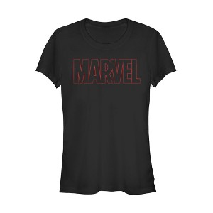 Juniors Womens Marvel Classic Outline Logo T-Shirt - 1 of 3