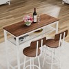 3-Piece Bar Height Dining Set with a Table and 2 Stools with Backrest - 4 of 4