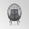 Santino Wicker Teardrop Chair Gray/dark Gray - Christopher Knight Home ...