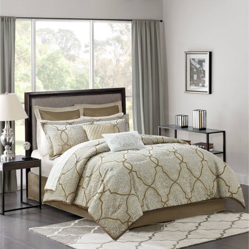 Madison Park Grace Geometric Jacquard Comforter Set - King