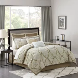 Madison Park 12pc Queen Octavia Complete Bed Set Gold