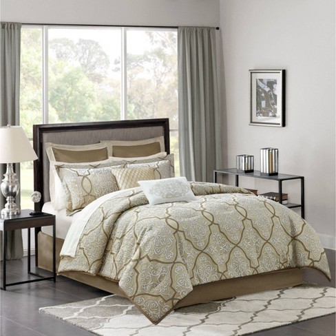 Madison Park 12pc California King Octavia Complete Bed Set Gold : Target