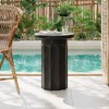 FONTOI End Table Lightweight Concrete Side Table Modern Marble Effect Outdoor Accent Table for Patio and Living Room, Black,marble, 16"*16"*21.25" - 2 of 4