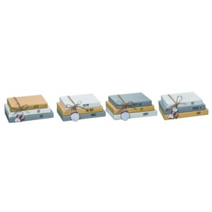 Transpac MDF Bee Book Stack w/Charm Set of 4 Spring Home Decorations - 1 of 3