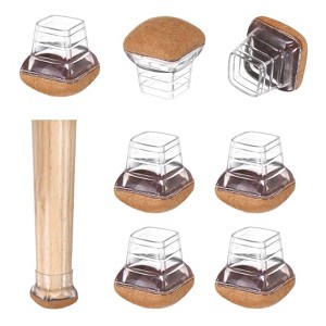 Unique Bargains Silicone Square Chair Leg Cap Floor Protectors 8 Pcs - 1 of 4